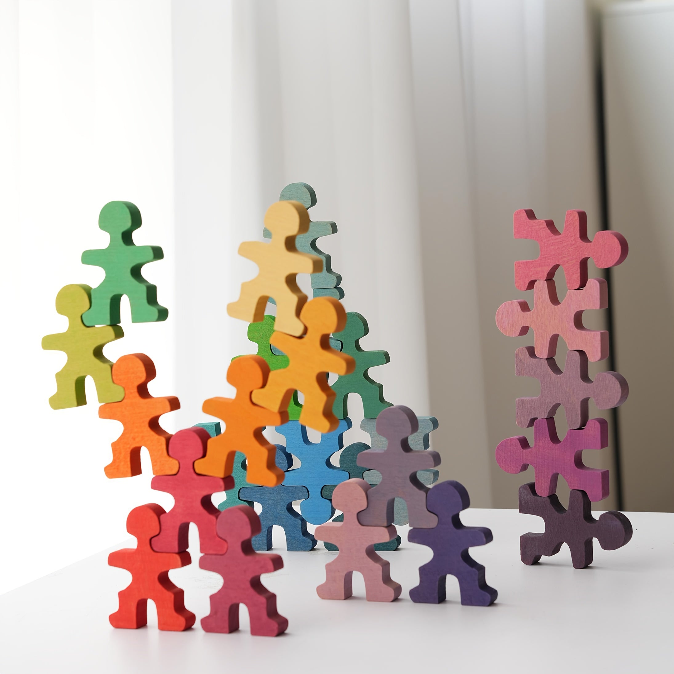 Houten stapelblokken|Educatief balansspel voor peuters & gezinnen