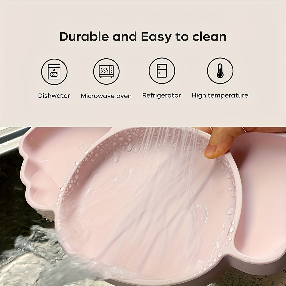 Siliconen Eetset voor Baby's en Peuters - Antislip Zuignap Bord met Bestek voor Zelfstandig Leren Eten - Knoeilvrij Servies