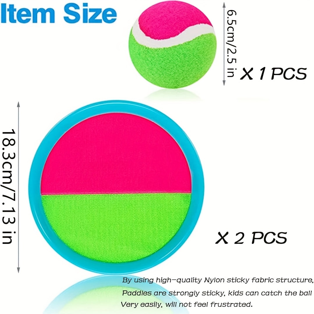 Bal & Vangspel Strand – Speelset met 2 Peddels & Bal, Buiten- en Familiespel