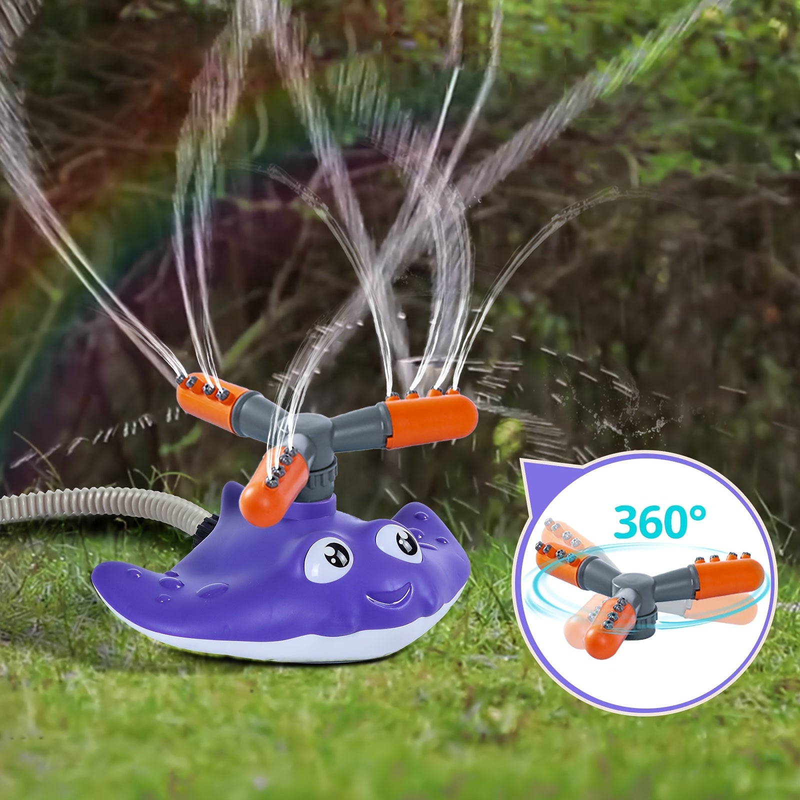 4-in-1 Watersproeier Basebal & Raketlanceerder voor Kinderen – Zomers Buitenspeelgoed met 3 Jets, 360° Draaibare Sproeier & 3 Raketjes – Voor Tuin en Zwembadfeestjes