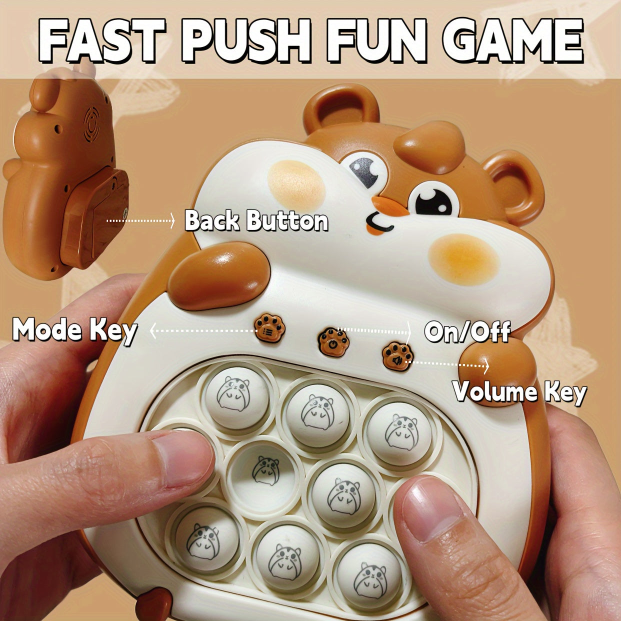 Bubble Fidget Intelligentie Speelgoed Console | 4 Modi, 999 Speelniveaus met Lichten, Snel Drukken Handheld Puzzel Voor Peuters