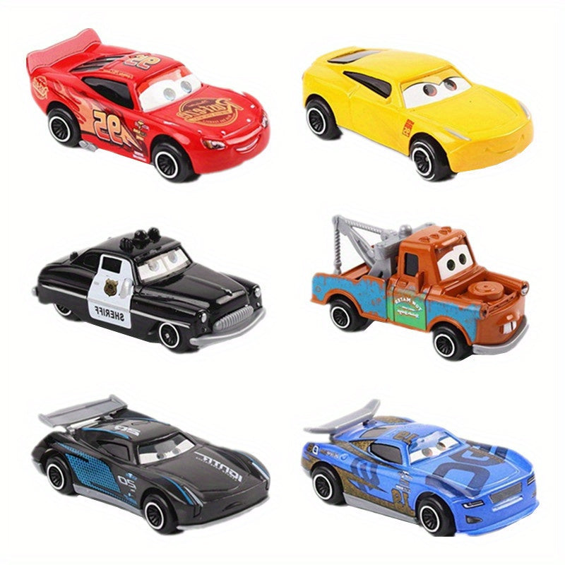 6-delige Auto Speelset met Opslagdoos | Lightning Racewagens Miniatuur Modellen – Ideaal als Verjaardagscadeau voor Kinderen