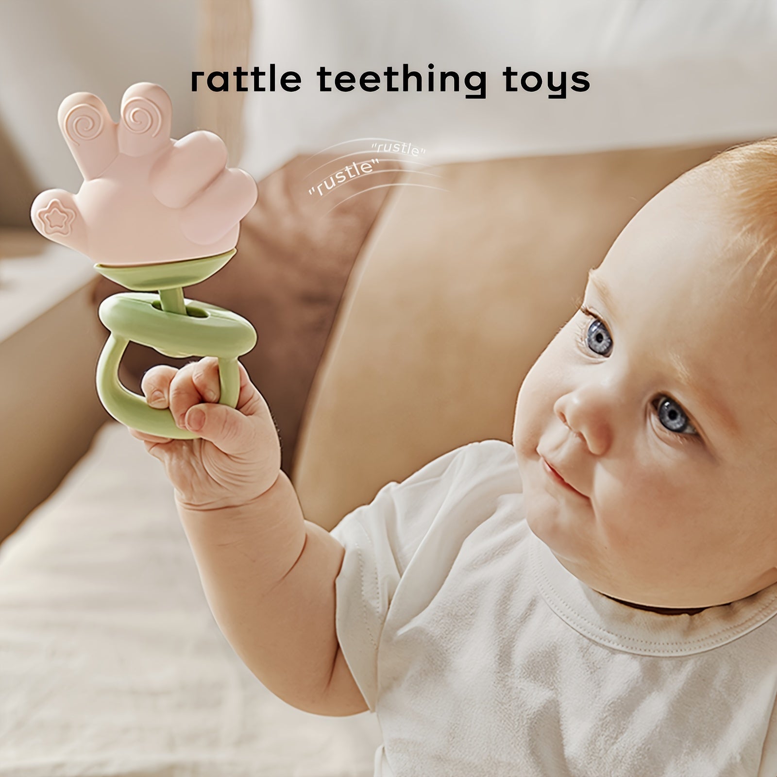 Baby Siliconen Bijtspeelgoed | Reinigen met Water, Koken, Stoomreinigen | Vaatwasmachinebestendig | Voor Baby's 0-36 Maanden