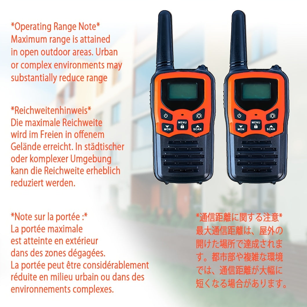 2-Pack Walkie Talkies | 8KM Bereik, LCD, Outdoor Kamperen