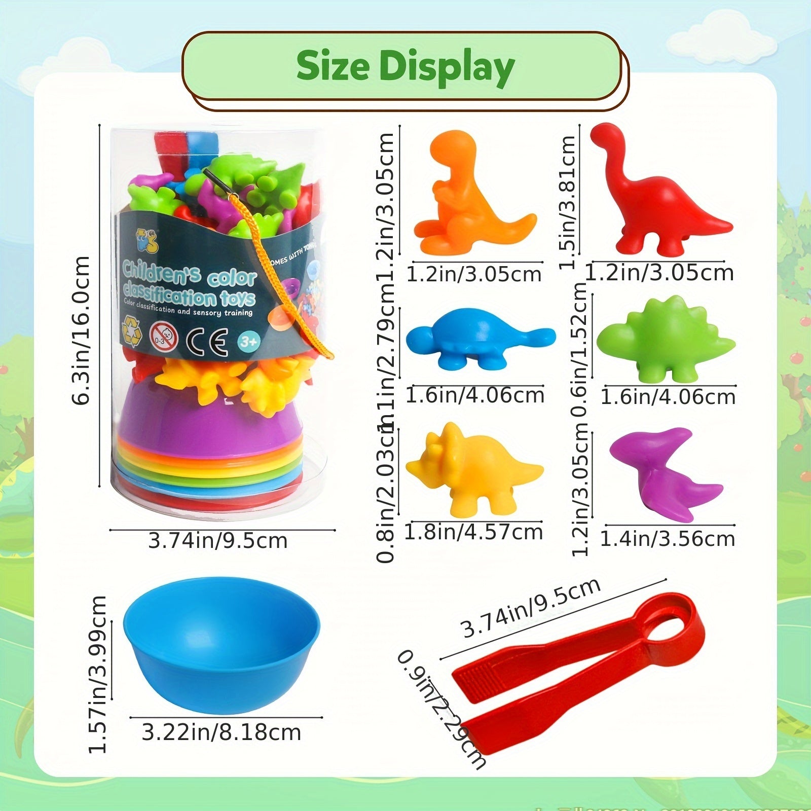 Dinosaurus STEM Leren Telspeelgoed | Kleuren Sorteren, Stapelen en Matchen Spellen Sensorische Activiteiten en Educatief Speelgoed
