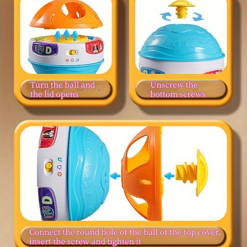 Interactieve educatieve bal met rotatiefunctie en melodieuze geluiden | Leuk kruipspeelgoed voor een geweldig cadeau voor kinderen