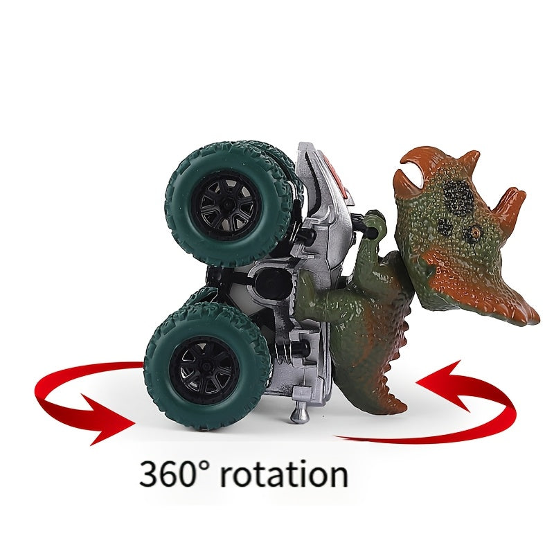 Dinosaurus Inertia Speelgoedauto | 360° Draaibare Stuntauto zonder Batterij – Stoer Cadeau voor Jongens
