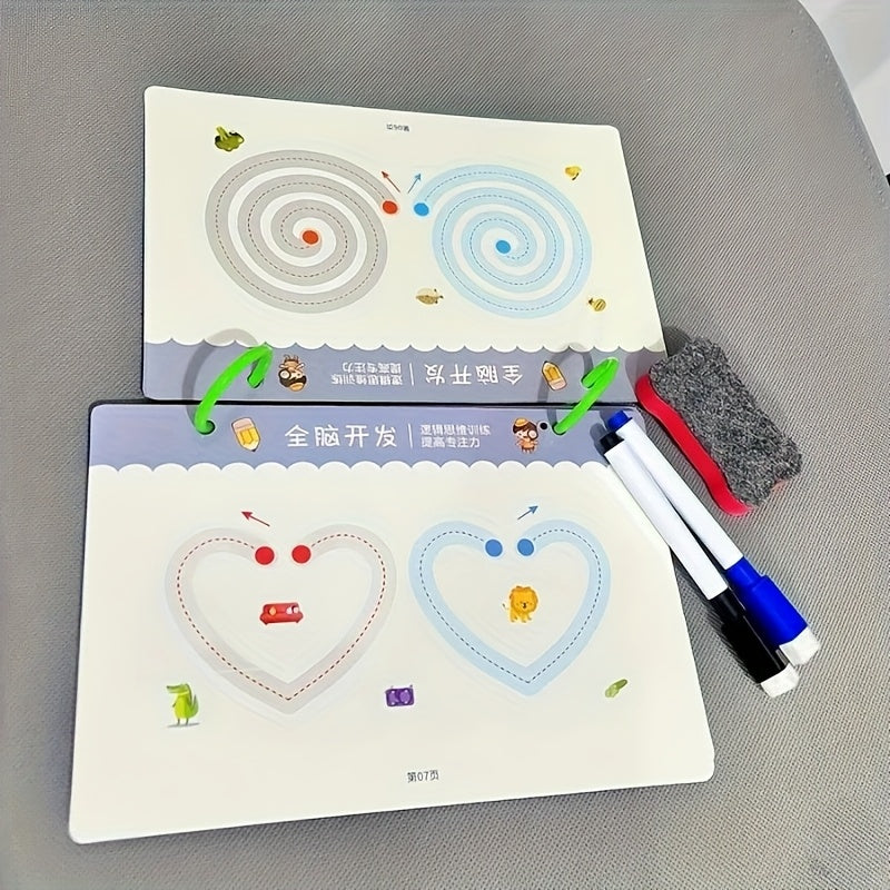 Herbruikbaar werkboek 36p | Educatief tekenboek + pennen