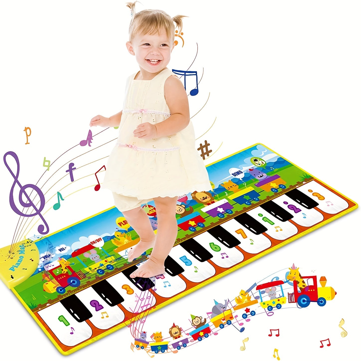 Muzikale Pianomat met 10 Liedjes en 8 Dierengeluiden | Dansmat met 5 Modussen, Muzikale Speelmat voor Kinderen en Peuters