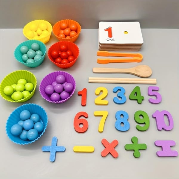 Montessori Reken Speelset - Kleurrijk Educatief Speelgoed om Tellen, Sorteren & Motoriek te Ontwikkelen - Voor Kinderen vanaf 3 Jaar