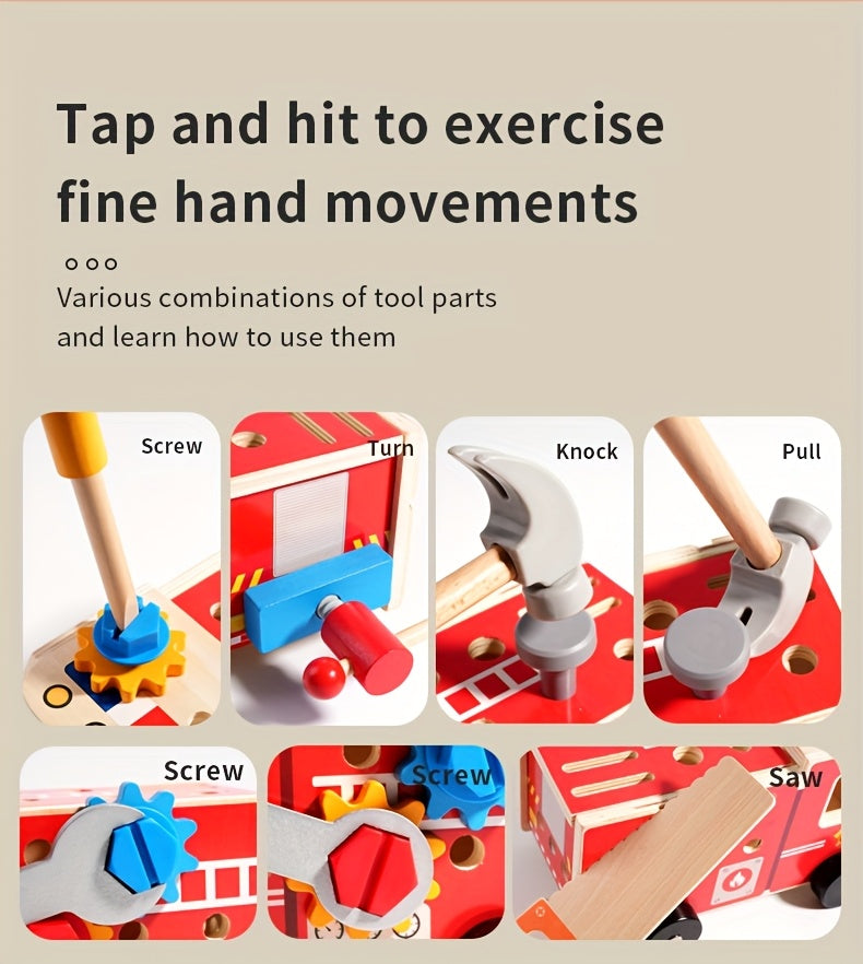 Houten gereedschapsbox|DIY schroef- & moerspeelgoed voor kinderen
