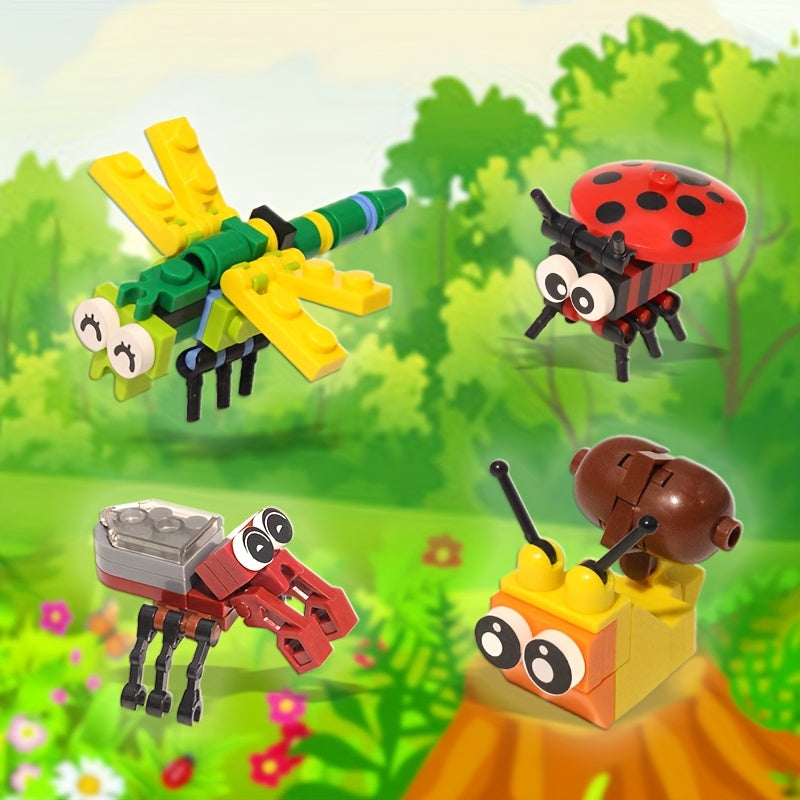 12-delige insecten bouwstenen - educatief speelgoed met kleine deeltjes dieren modellen | creatief & interactief