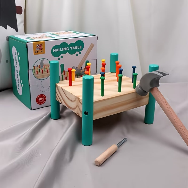 Hamer speelgoed tafel kinderen - sla & trek spijker spel | kleuren herkenning & hand-oog coördinatie
