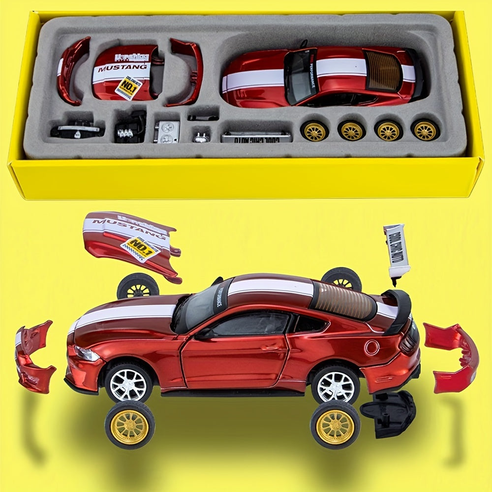 Ford Mustang GT2018-model rood 1:42 - Frictie-auto, perfect voor Kerst- en Halloweencadeaus.