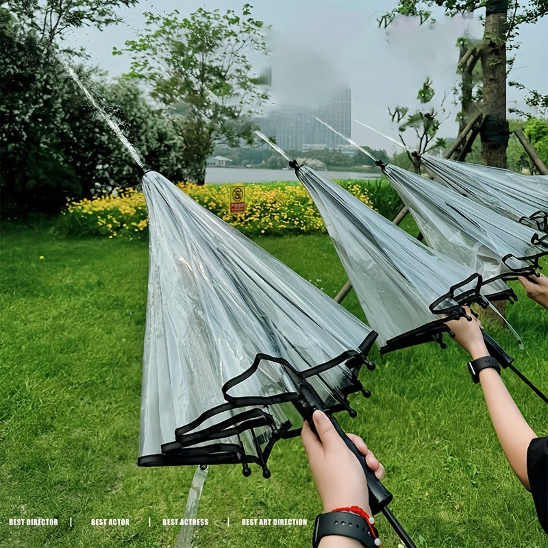 4-in-1 Water Gun Paraplu – Transparante Zomerparaplu met Trekhandgreep | Speelgoed voor Watergevechten & Zon (PVC)