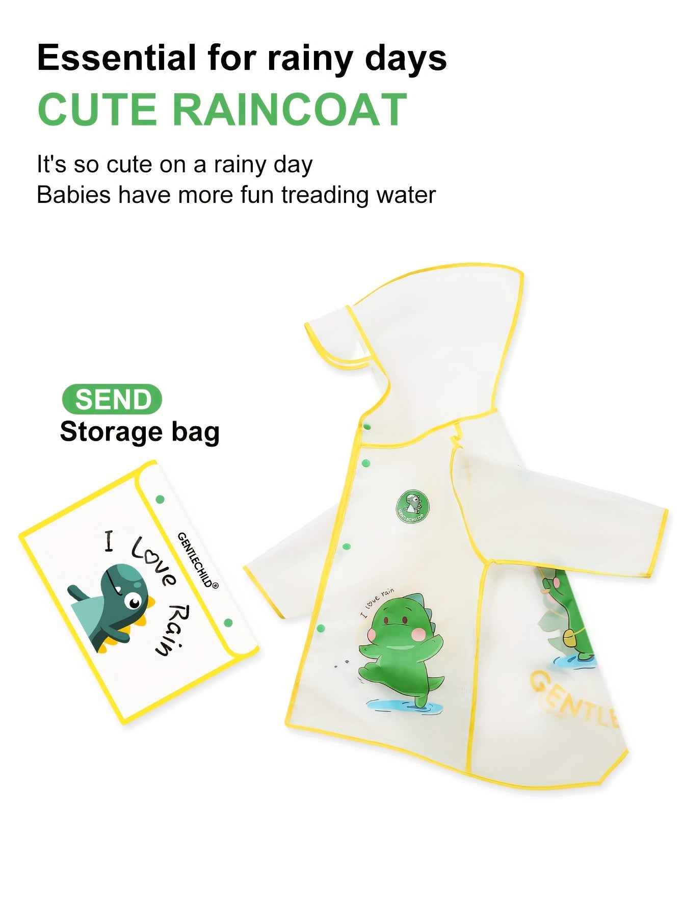 Waterdichte Regenjas met Capuchon voor Kinderen vanaf 3 Jaar - Lichtgewicht Regenponcho voor Jongens en Meisjes - Winddichte Buitenkleding voor Alle Seizoenen