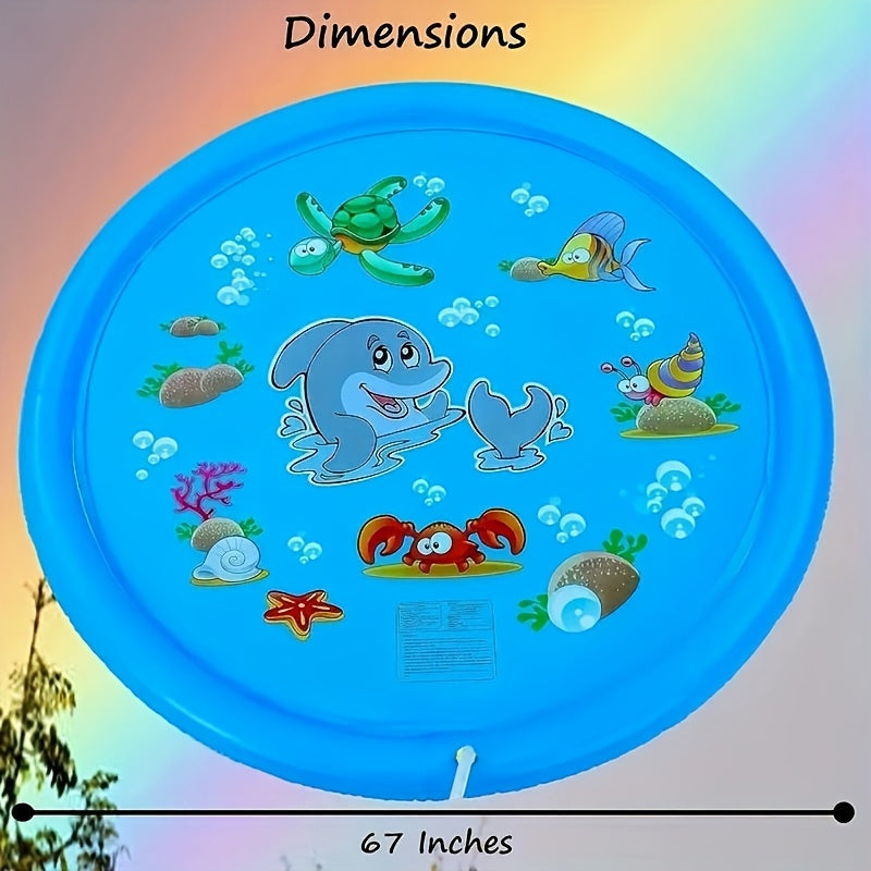 Splash Pad – Sprinkler voor Kinderen 60 Inch | Educatieve Waterspeelmat van PVC voor Peuters & Kleuters | Waterpret voor Tuin & Buiten vanaf 3 Jaar | Zomers Cadeau