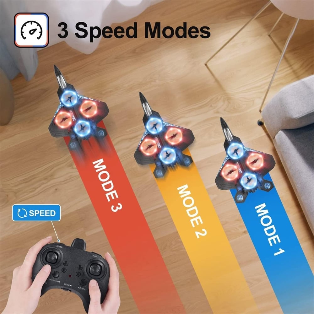 RC straalvliegtuig met licht | Afstandsbedieningsvliegtuig met 360°-rol voor kinderen, vliegend speelgoed