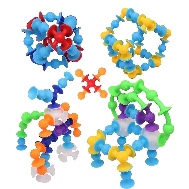 40-delige zuignap bouwset|Kleurrijk sensorisch speelgoed zonder batterijen