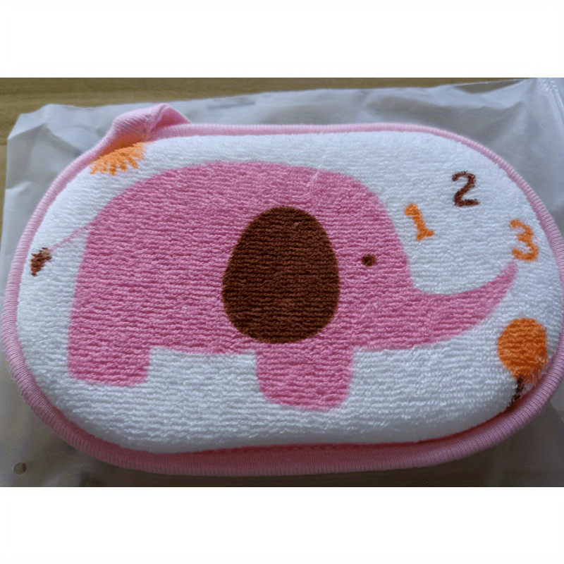 Kinder Katoenen Douche Bad Spons | Cartoon Olifant Lichaam Wasborstel Zacht Voor Baby en Peuter