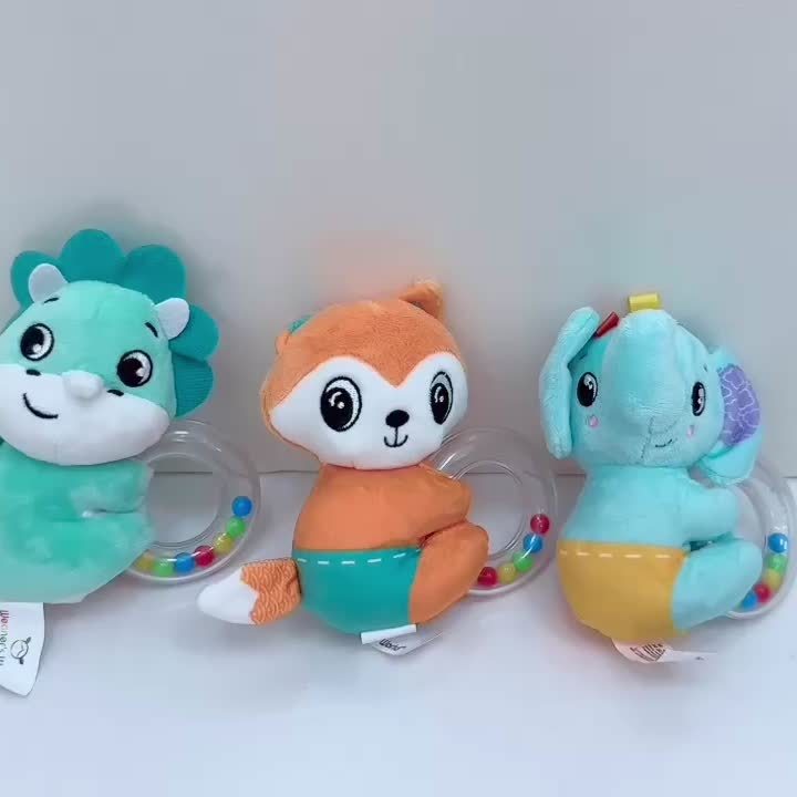 Baby Handbel Rammelaar Set, Zacht Gevuld Dier, Voor 0-3 Jaar, Ideaal Cadeau voor Verjaardag en Kerst