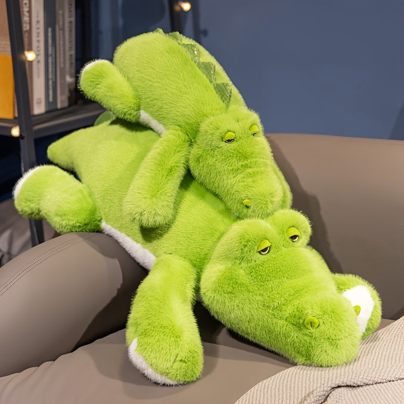 Groene Krokodil Knuffel 45cm | Zachte Dinosaurus Knuffel met Expressieve Ogen | Pluche Speelgoed voor Jongens & Meisjes | Verjaardagscadeau
