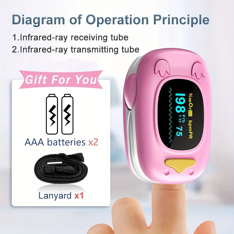 Pinguïn Saturatiemeter voor Kinderen - Vinger Pulsoximeter voor Baby's en Peuters - Hartslagmeter en Zuurstofmeter voor Jongens en Meisjes