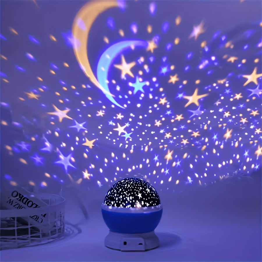 360° Roterende Maan en Sterren Projector | 12 Kleuren Wisselende Lichtmodi Lichteffect Lamp Perfect Cadeau voor Elke Gelegenheid
