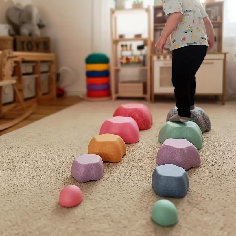 Kleurrijke Evenwichtsstapstenen voor Kinderen – Speelset voor Binnen & Buiten | Vanaf 3 Jaar