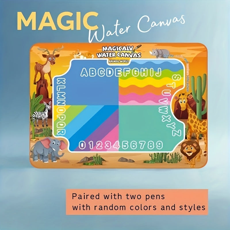 Grote Magische Water Tekenmat voor Kinderen vanaf 3 Jaar - Knoeivrij Herbruikbaar Speelgoed Kleed voor Peuters, Jongens en Meisjes - Educatieve Kleurmat 80x60cm
