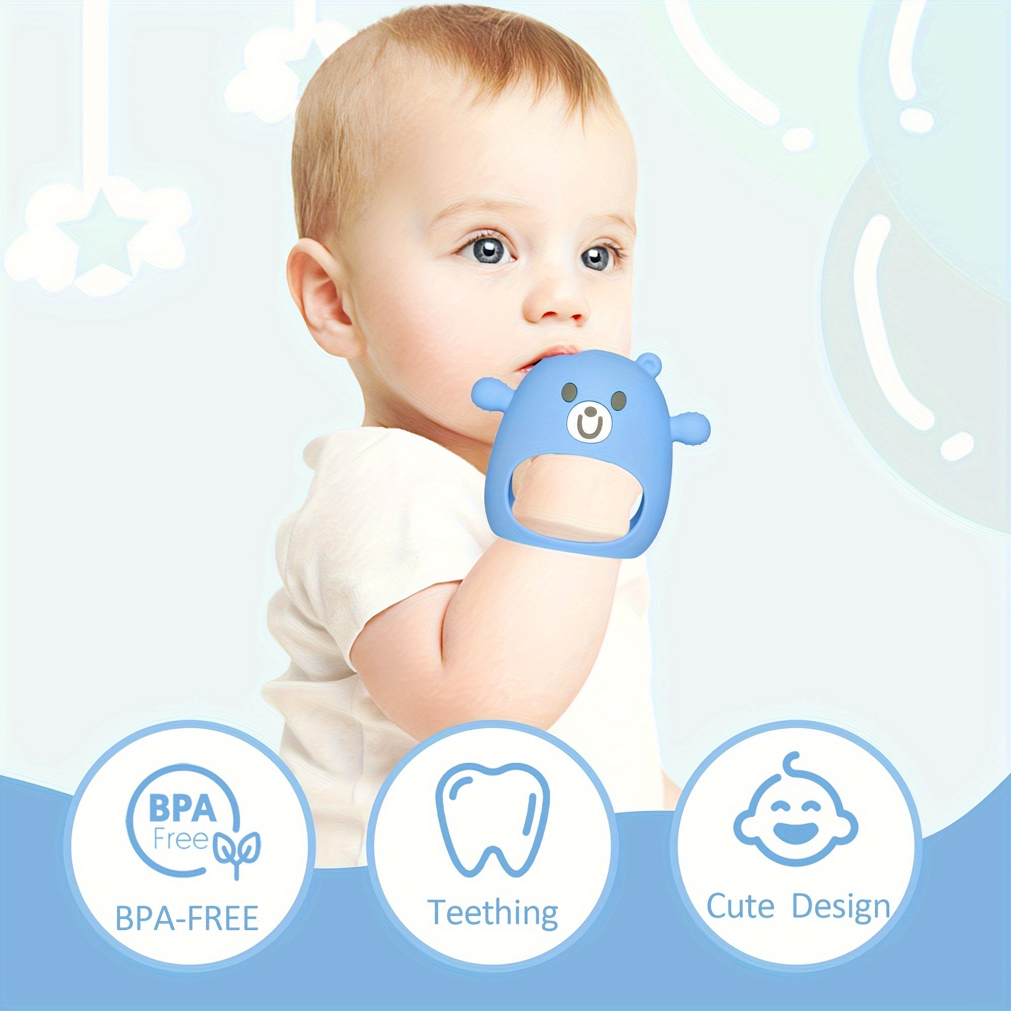 Siliconen Anti-Val Baby Bijtring | Fopspeen met Zachte Handjes voor Zuigen & Borstvoeding voor Peuters