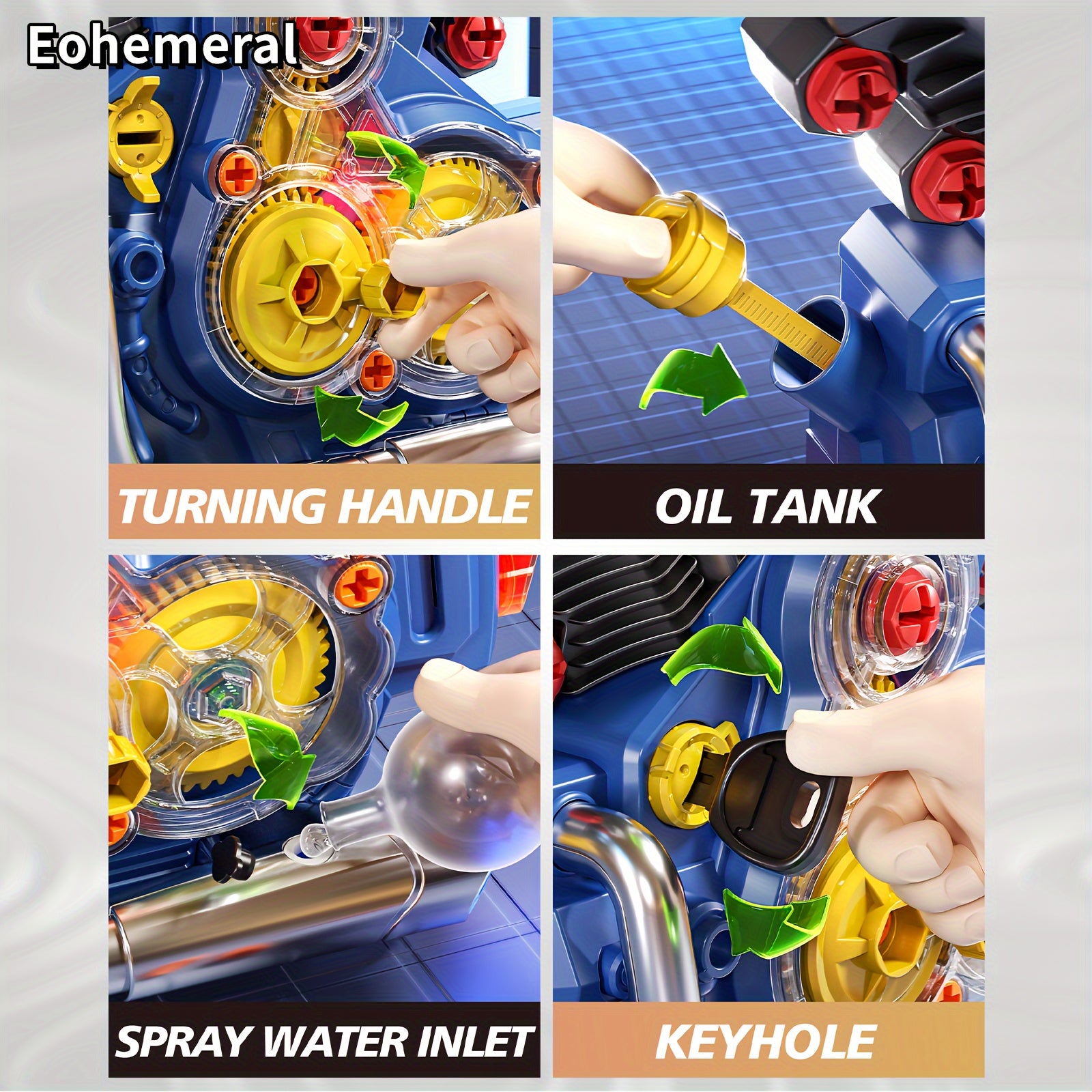 Kinder Speelgoed Motoren | Gesimuleerde motoren, rollenspel en reparatie, perfect cadeau