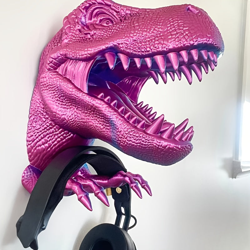 Stoere 3D Geprinte T-Rex Muurdecoratie voor Jongens en Mannen - Roze Dinosaurus Kunstwerk voor Kinderkamer, Kantoor of als Cadeau voor Vaderdag en Halloween