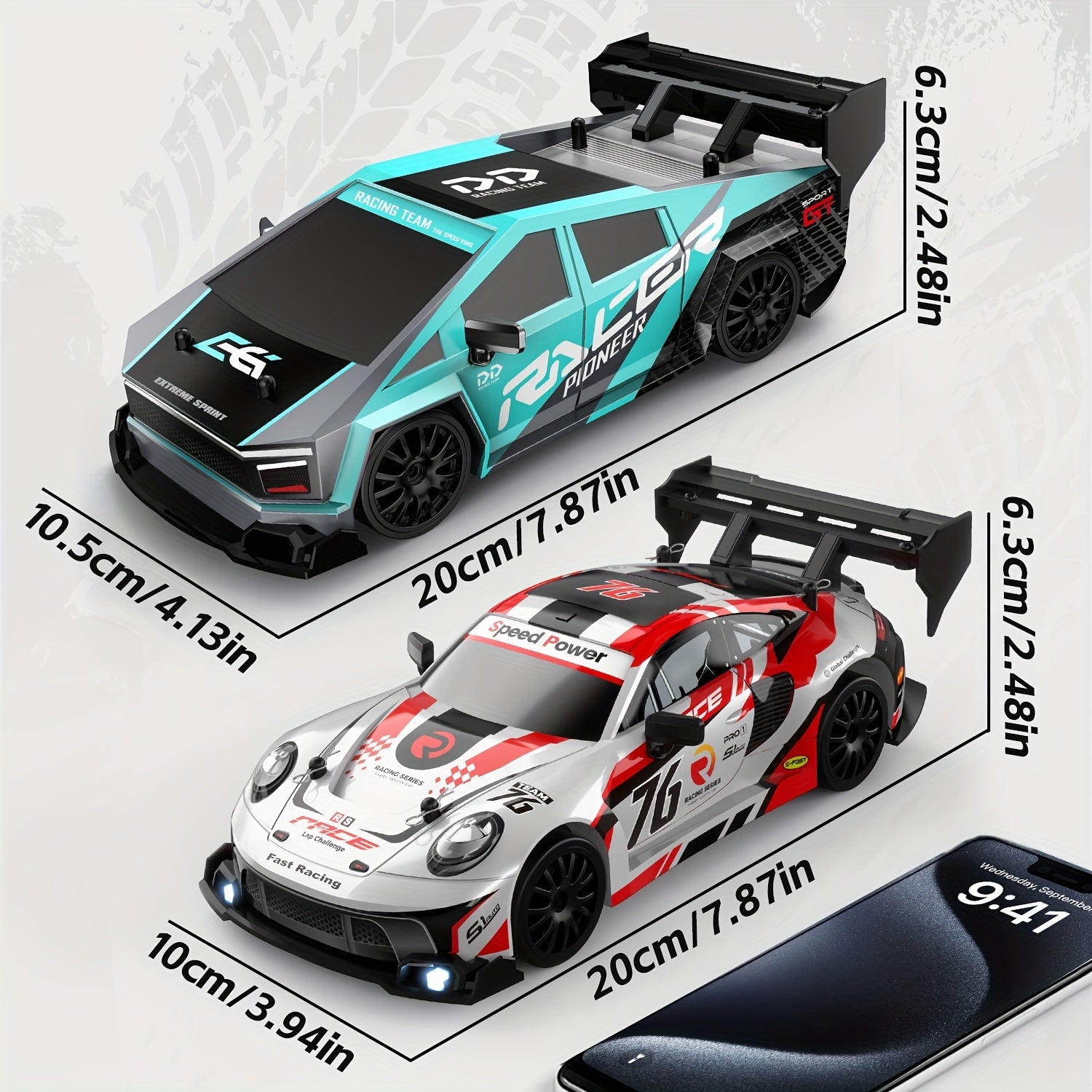 RC Drift Auto 1:24 | 4WD Afstandsbediening Racewagen met Driftbanden