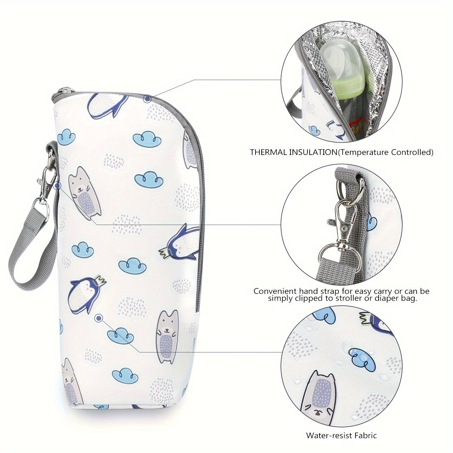All-Terrain Geïsoleerde Mama Reistas | Compacte Tas met Soepel Rollende Wieltjes