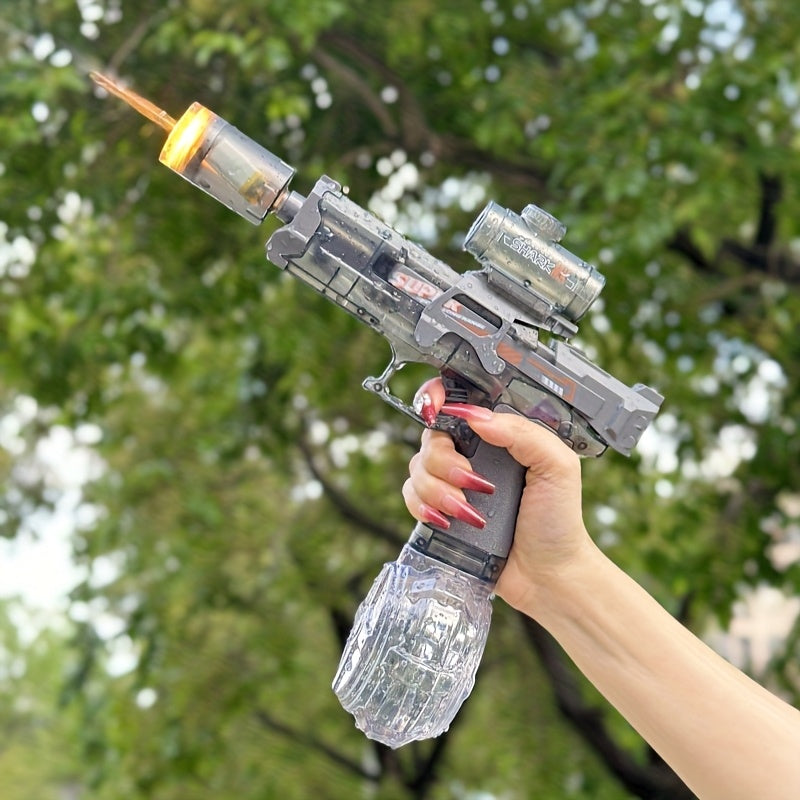 Elektrisch Waterpistool met Vlamlicht – Volautomatisch Watergeweer met Grote Tank & USB-Oplaadbaar (3+ Jaar)