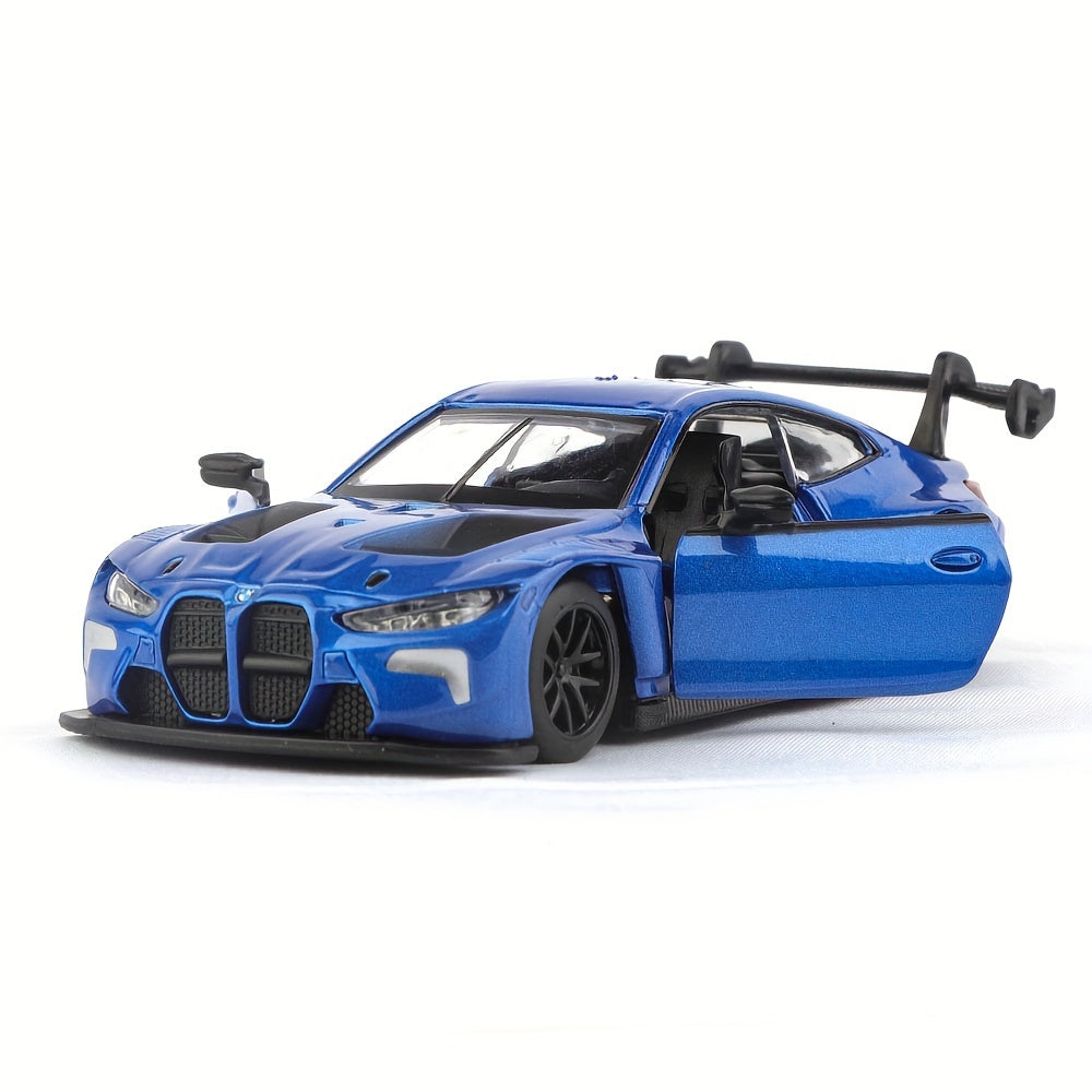 BMW M4 GT3 1:44 model van metaal - Met openende deuren, ideaal als verjaardagscadeau.