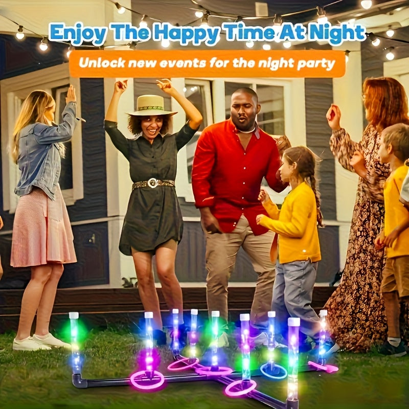 Glow Ring Toss LED Werpspel voor Kinderen – Educatief Lichtgevend Spel voor Binnen & Buiten, Familieplezier vanaf 3 Jaar