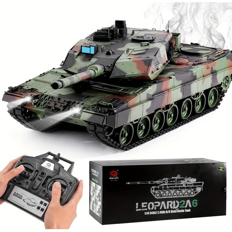 1/16 RC Tank met Infrarood Afstandsbediening | Realistische Beweging, Metalen Schommelarm, Torsiestangophanging en Hoge Snelheid Sturen - Compatibel voor Militaire Simulatie, Spelletjes en Verzamelaars