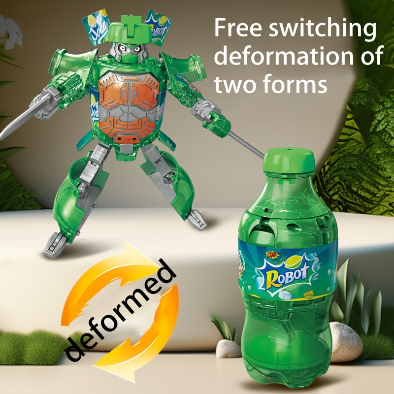 Transformeerbare Frisdrankblik Robot | Interactief Speelgoedfiguur | Duurzaam ABS | Tafeldisplay Robot voor Kinderen 14+ Jaar