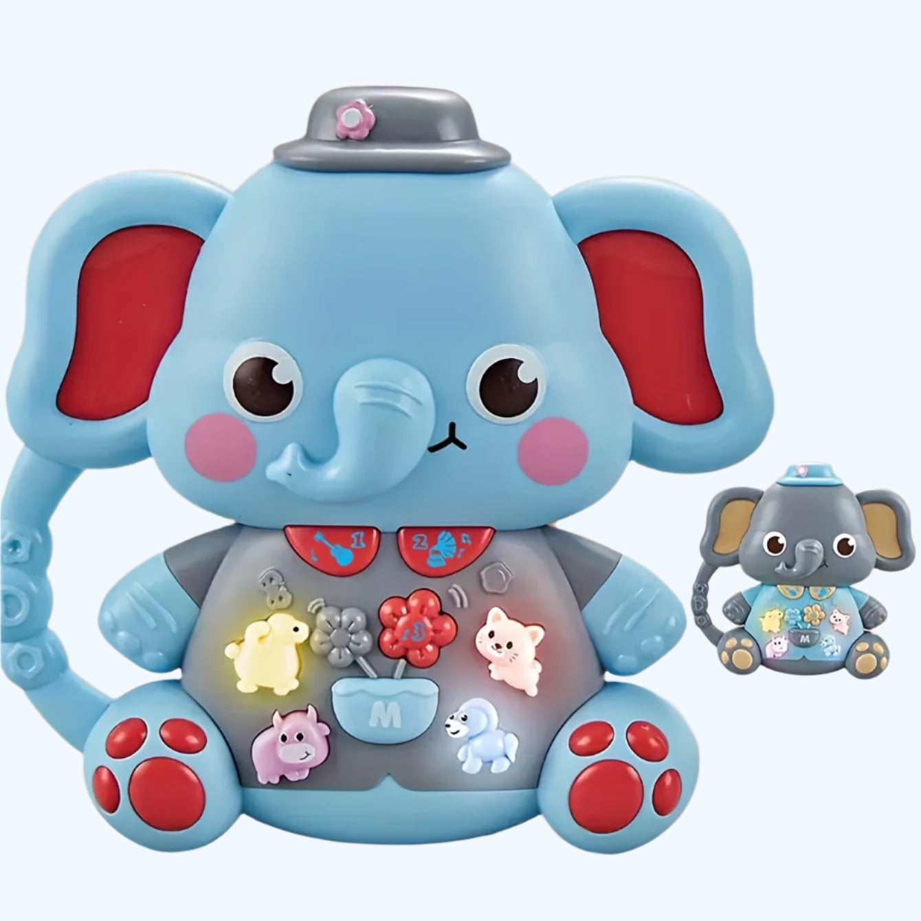 Cartoon dierenvingerpiano | Multifunctioneel educatief speelgoed met leuke muziek en lichteffecten, het perfecte cadeau voor baby's en peuters