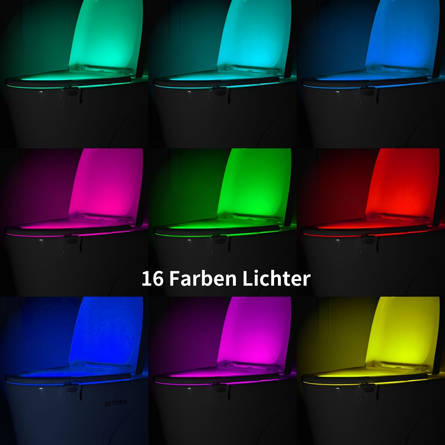 2 Stuks Toiletlamp met Bewegingssensor | LED WC Nachtlampje 16 Kleuren, instelbare helderheid