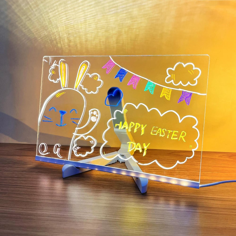 LED notitiebord met kleuren | Helder acryl droog uitwisbord met licht Voor kinderen en volwassenen
