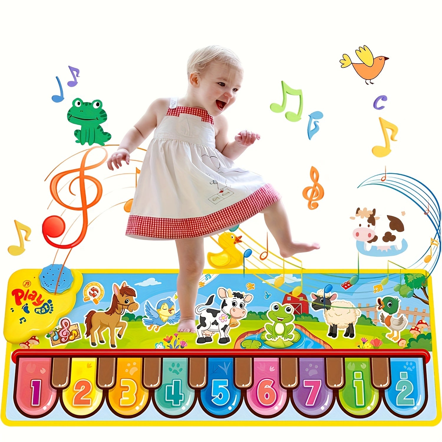 Interactieve Muziekmat voor Kinderen – Pianokleed met 24 Geluiden en Dierenmotieven, Educatief & Speels