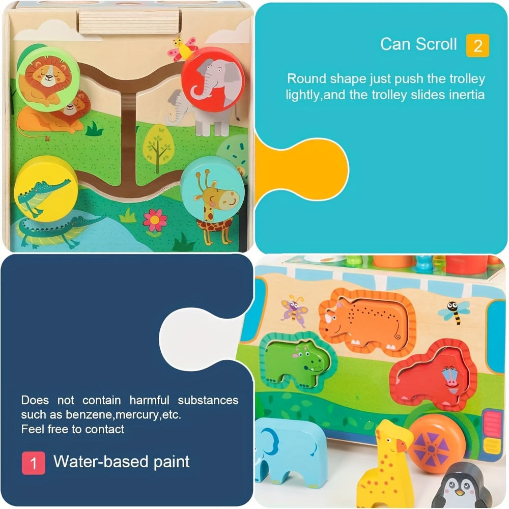 Houten Sorteer- en Stapelset | Carrots en Dieren Speelgoed voor Baby’s (0-3 Jaar)