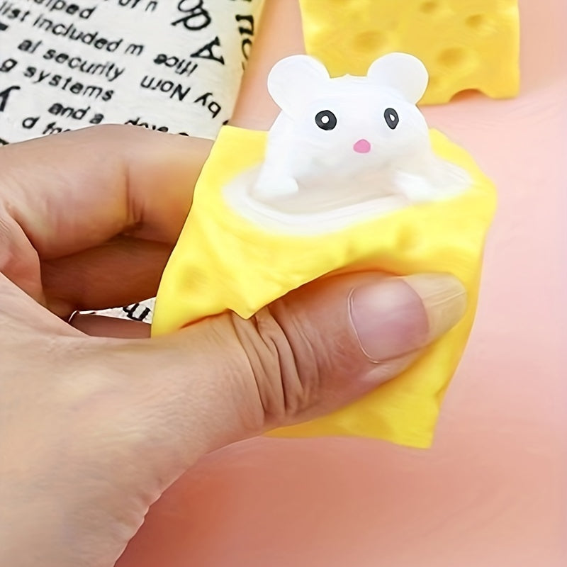 Stress-verlichtend Huisdier Kaas Muis Knijp Speelgoed | Leuk Stressbal Vent Squirrel Cup Grappig Fidget Speelgoed voor Kinderen en Volwassenen