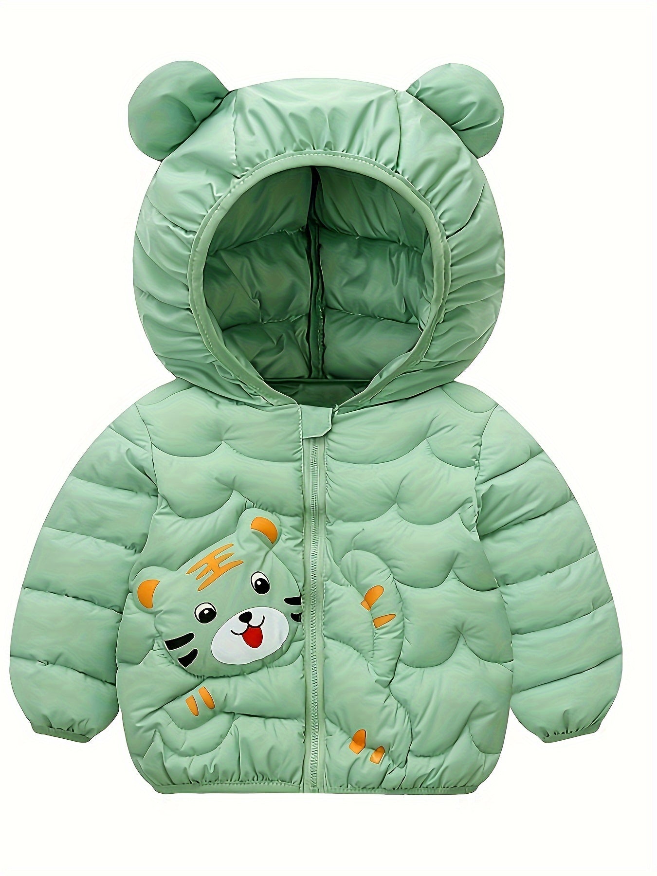 Kinder winterjas met capuchon | Warme parka dierenprint