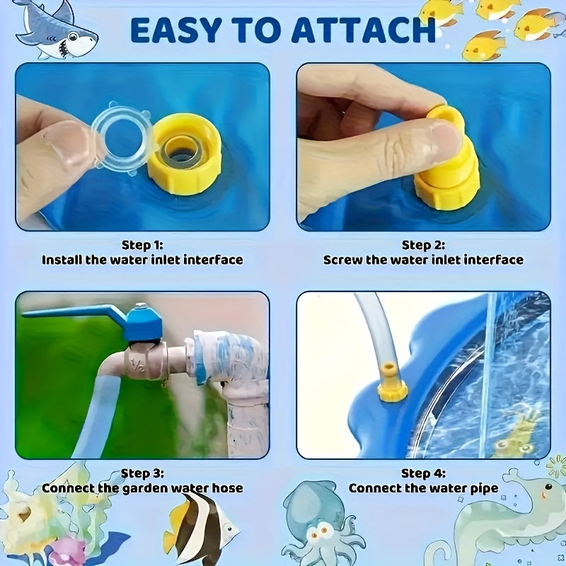 Splash Pad – Sprinkler voor Kinderen 60 Inch | Educatieve Waterspeelmat van PVC voor Peuters & Kleuters | Waterpret voor Tuin & Buiten vanaf 3 Jaar | Zomers Cadeau