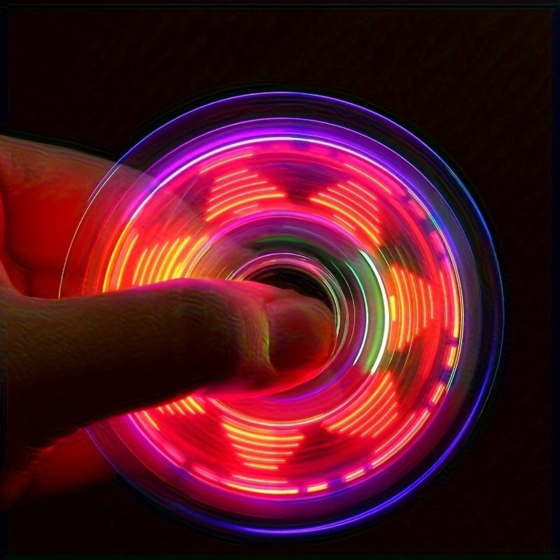LED Light-Up Fidget Spinner - Transparant, Stressverlichtend Hand Speeltje voor Kinderen & Volwassenen, Kleurrijke Vinger Spinner
