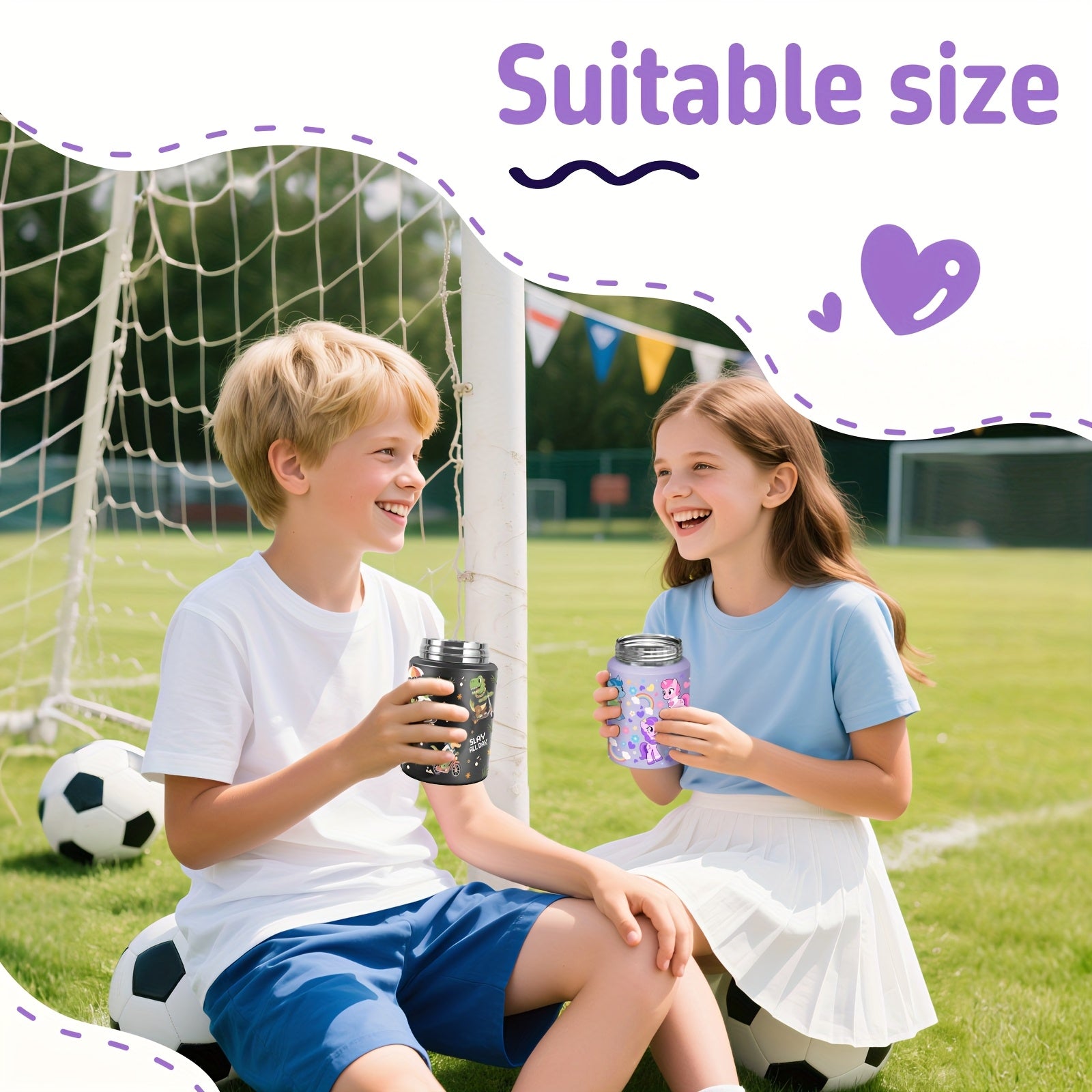 Geïsoleerde Voedselthermosfles voor Kinderen (500 ml) - Lekvrije RVS Lunchpot met Lepel - Houdt Maaltijden 10 Uur Warm of Koud